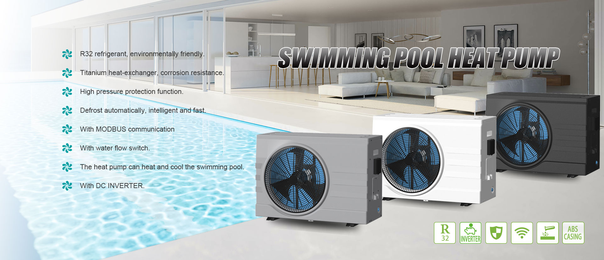 21kw Inverter Heat Pump for Swimming Pool